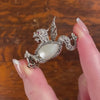 Antique Dragon Brooch of Silver Topped 14k Gold