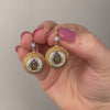 Antique Micromosaic Beetle Earrings with Sapphires