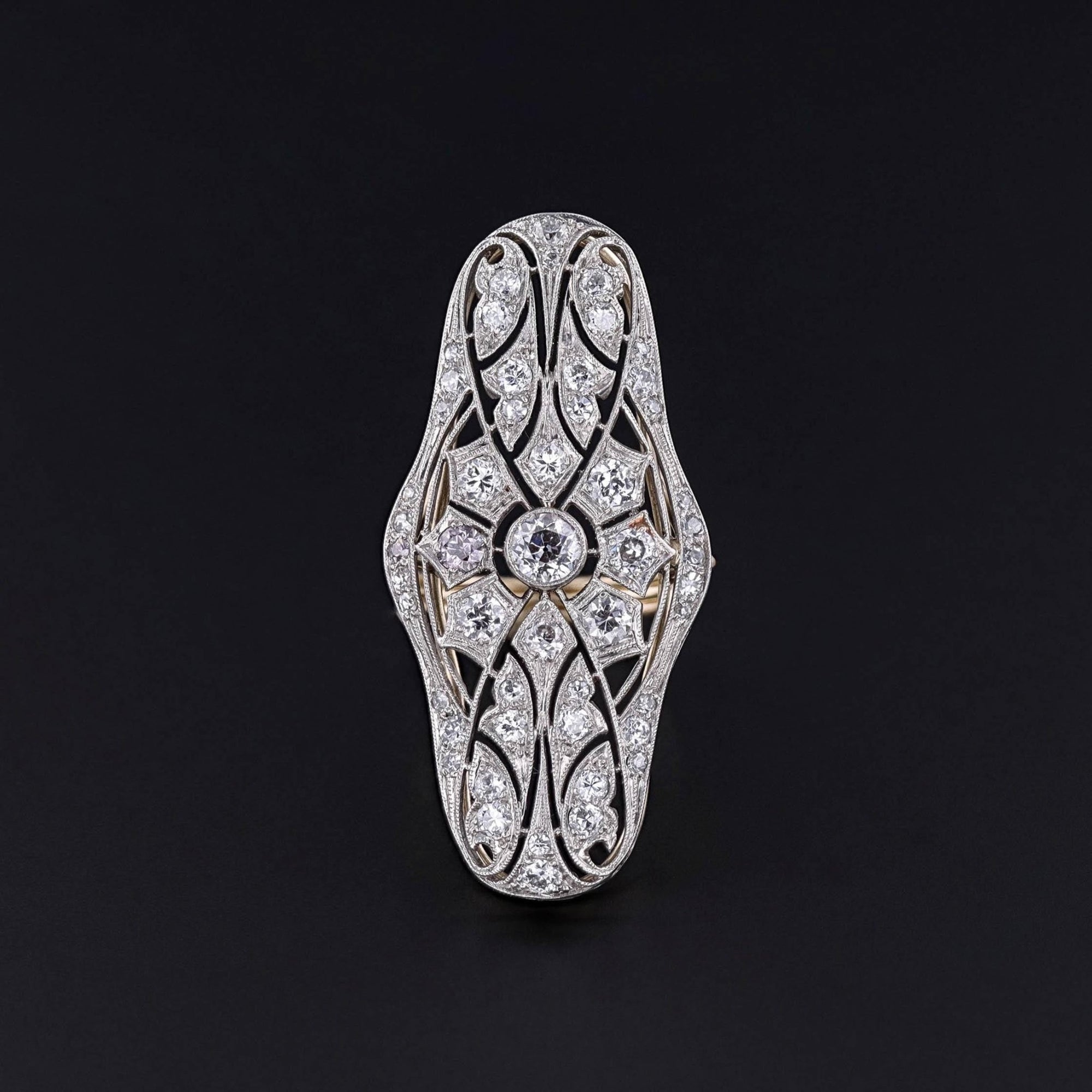 RESERVED - Antique Diamond Ring of Platinum and 14k Gold - Trademark Antiques