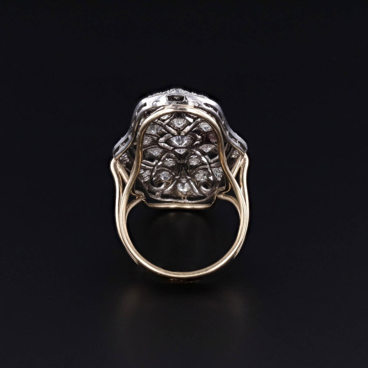 RESERVED - Antique Diamond Ring of Platinum and 14k Gold - Trademark Antiques