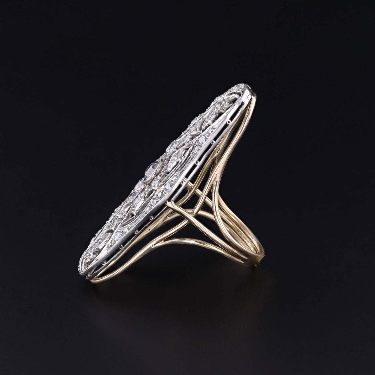 RESERVED - Antique Diamond Ring of Platinum and 14k Gold - Trademark Antiques