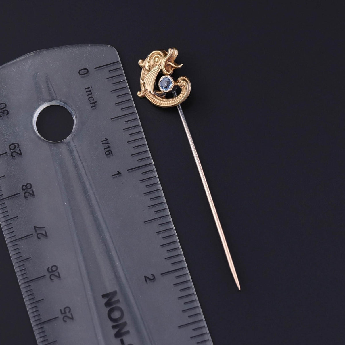 RESERVED - Charm Conversion - Antique Sea Creature Stickpin of 14k Gold - Trademark Antiques