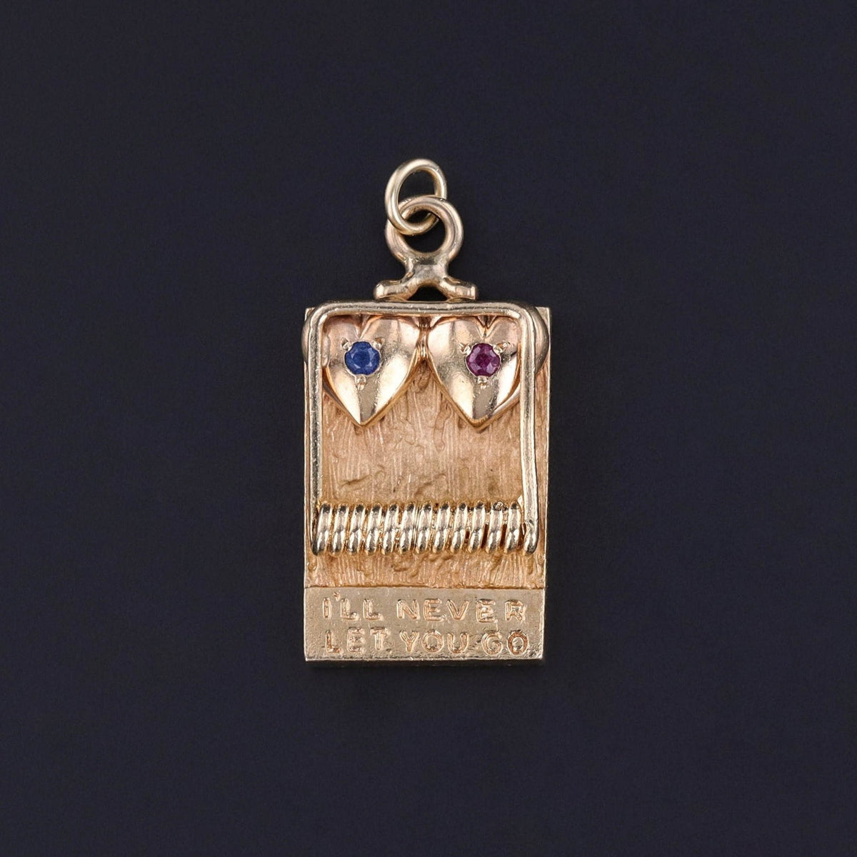 RESERVED - Dankner I&#39;ll Never Let You Go Mousetrap Pendant of 14k Gold - Trademark Antiques