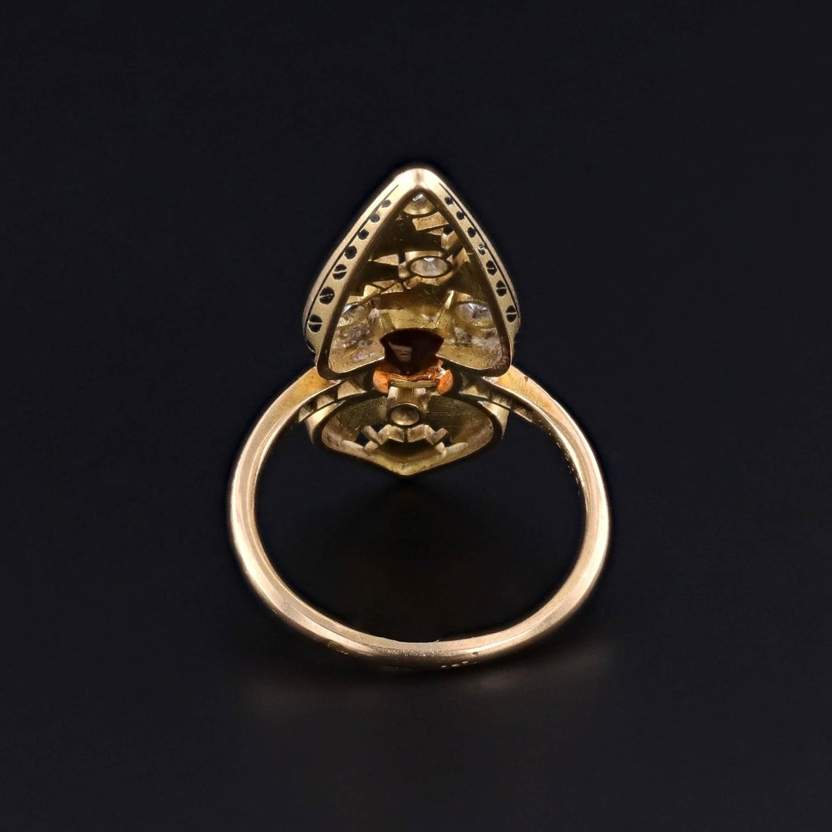 RESERVED for F - Antique French Enamel Ring of 18k Gold by Henri Dubret - Trademark Antiques