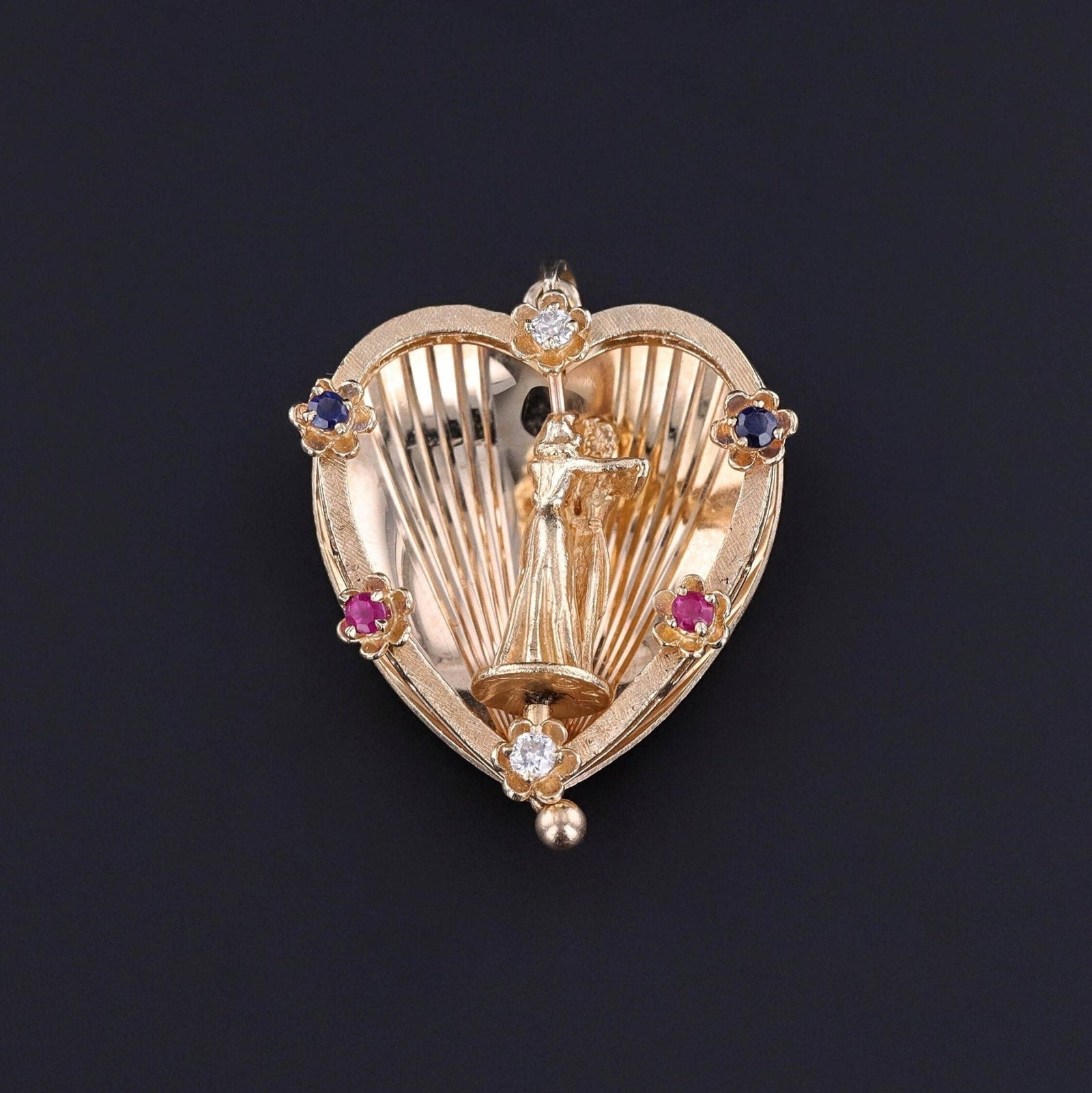 RESERVED for J - Dancers Pendant of 14k Gold - Trademark Antiques