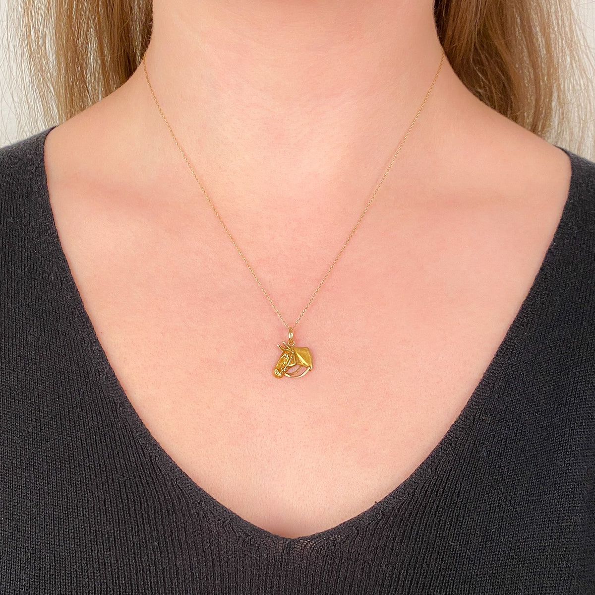 RESERVED for K - Antique Horse Conversion Pendant of 10k Gold - Trademark Antiques