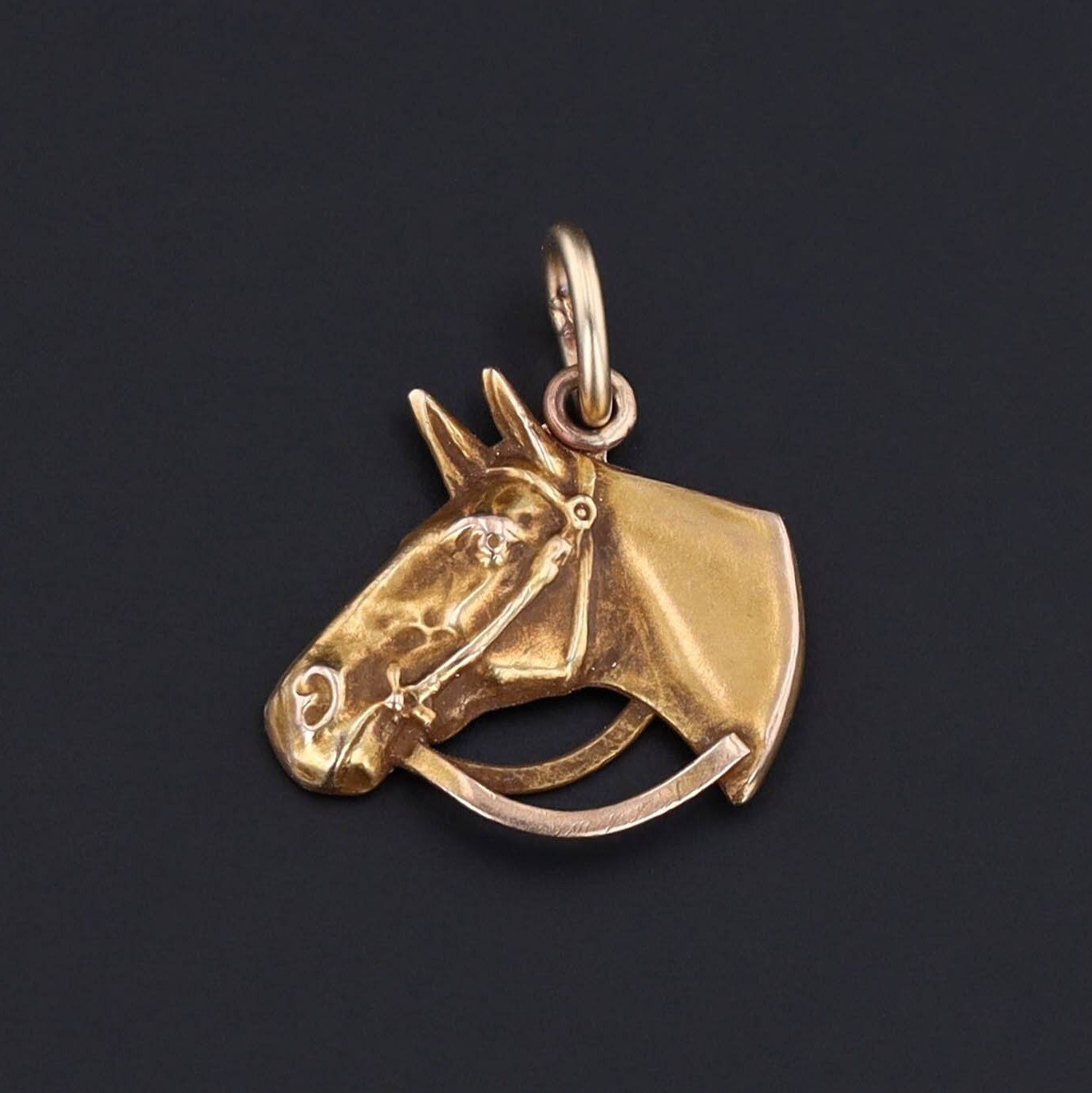 RESERVED for K - Antique Horse Conversion Pendant of 10k Gold - Trademark Antiques