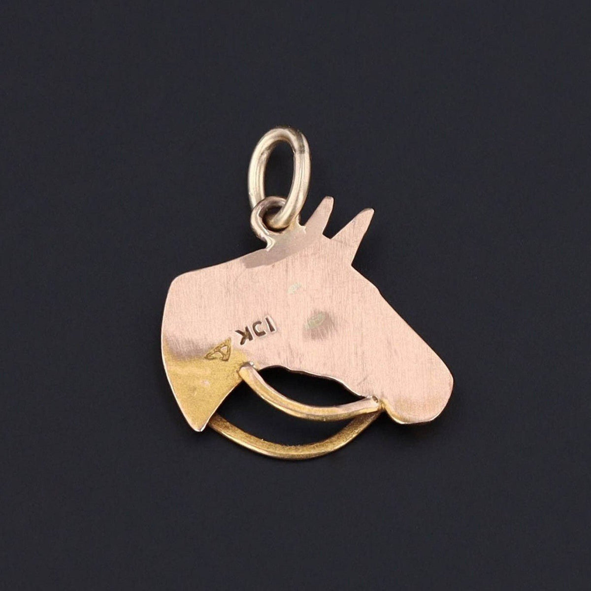 RESERVED for K - Antique Horse Conversion Pendant of 10k Gold - Trademark Antiques