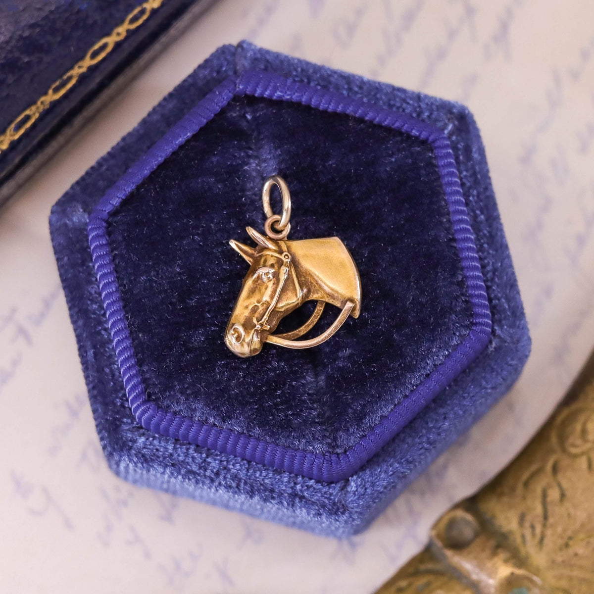 RESERVED for K - Antique Horse Conversion Pendant of 10k Gold - Trademark Antiques