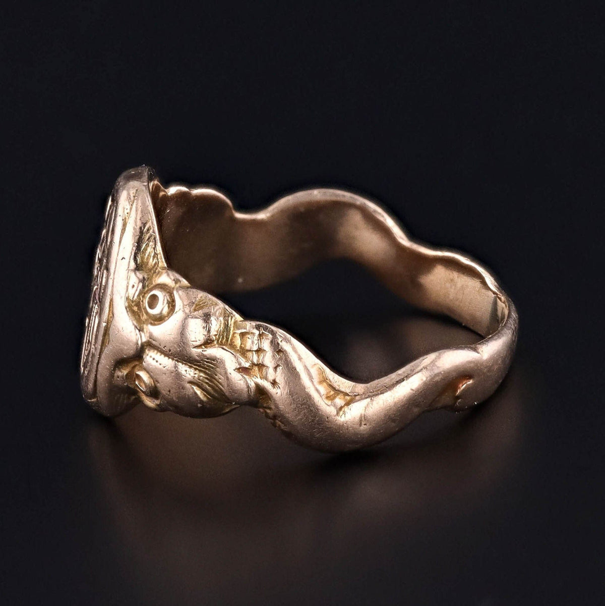 RESERVED for R - Antique Figural Signet Ring of 10k Gold - Trademark Antiques