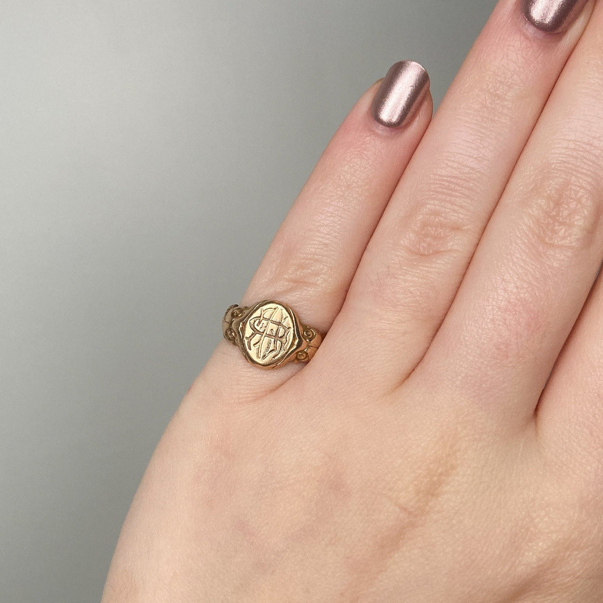 RESERVED for R - Antique Figural Signet Ring of 10k Gold - Trademark Antiques