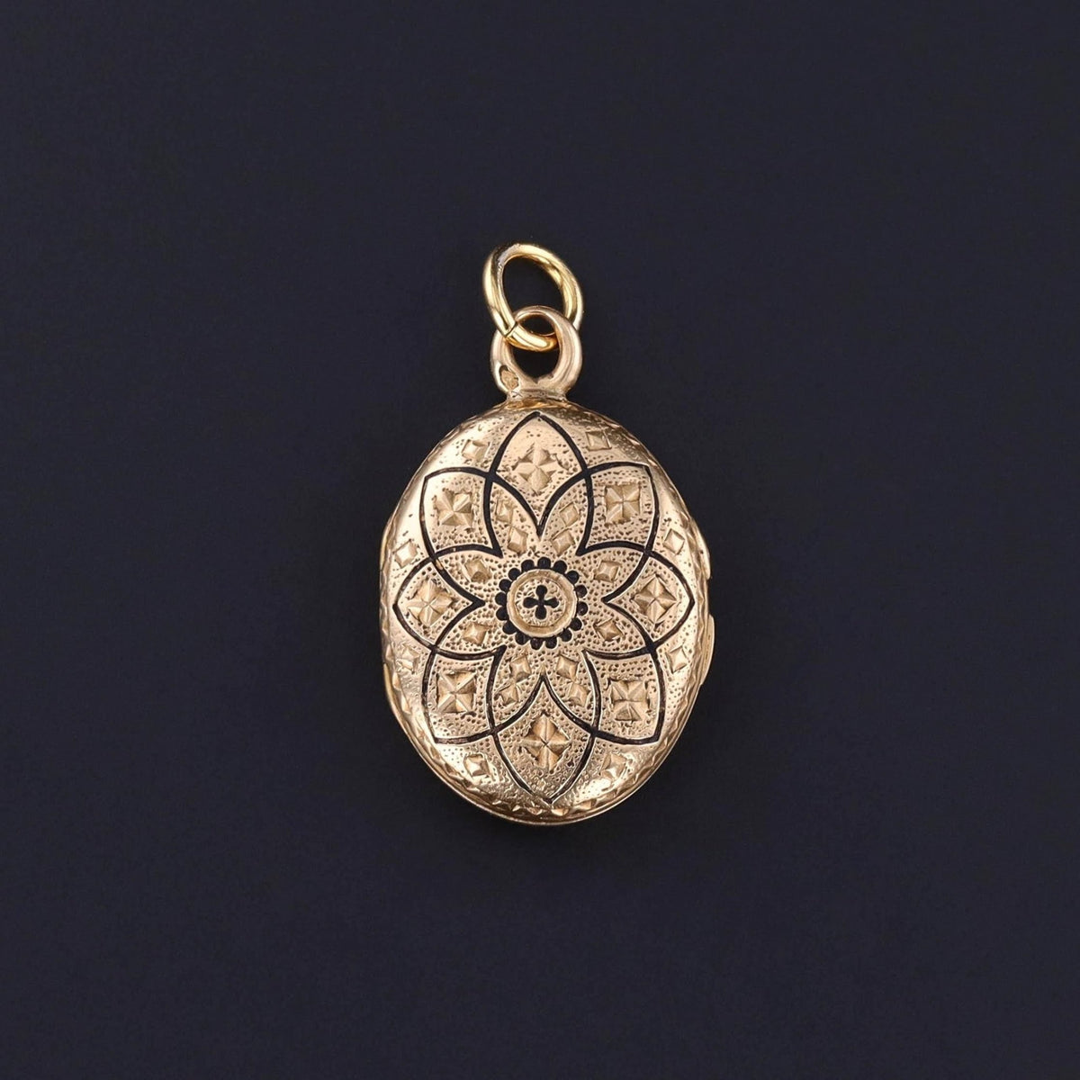 RESERVED for R - Antique French Turquoise &amp; Enamel Locket of 18k Gold - Trademark Antiques