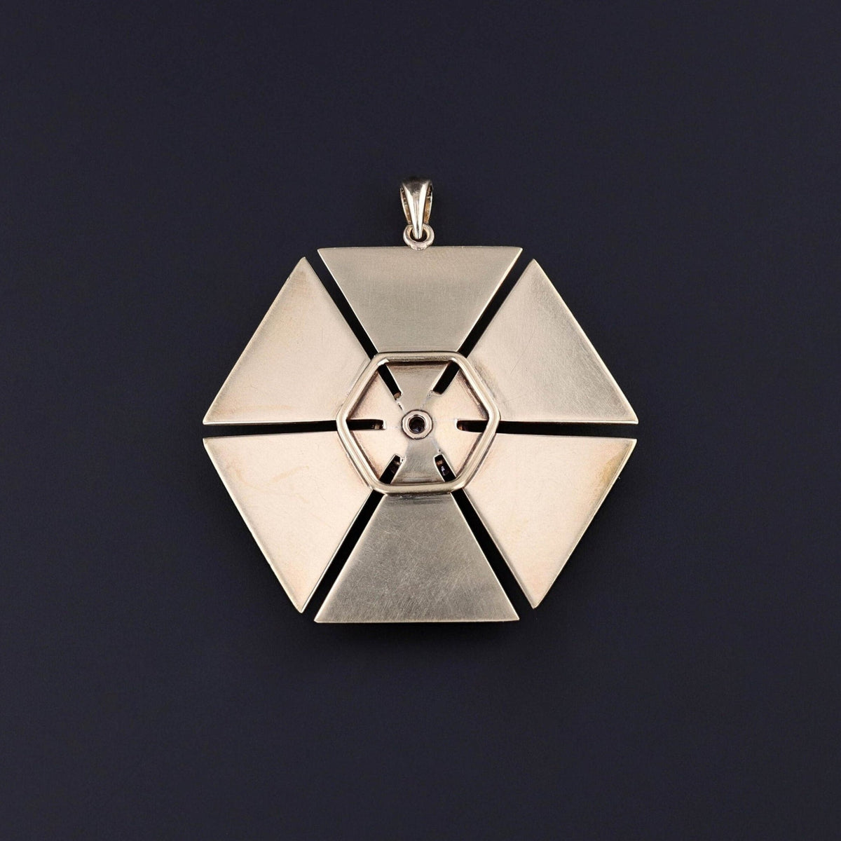 Retro Ruby &amp; Diamond Pendant of 14k Gold - Trademark Antiques