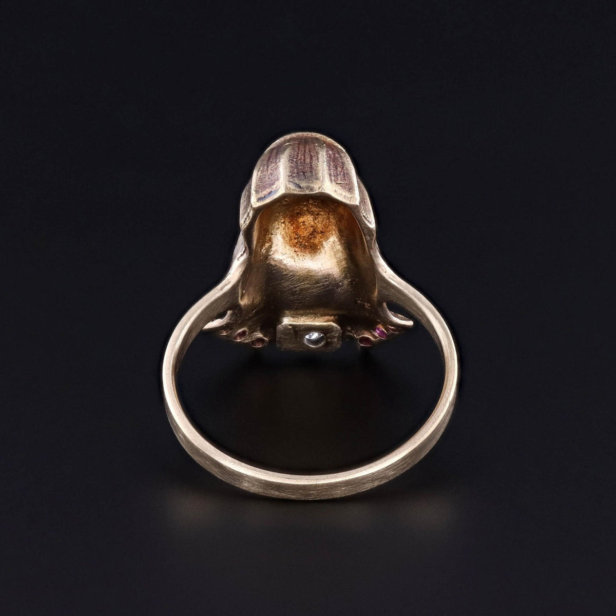 Ruby and Diamond Pharaoh Ring of 14k Gold - Trademark Antiques