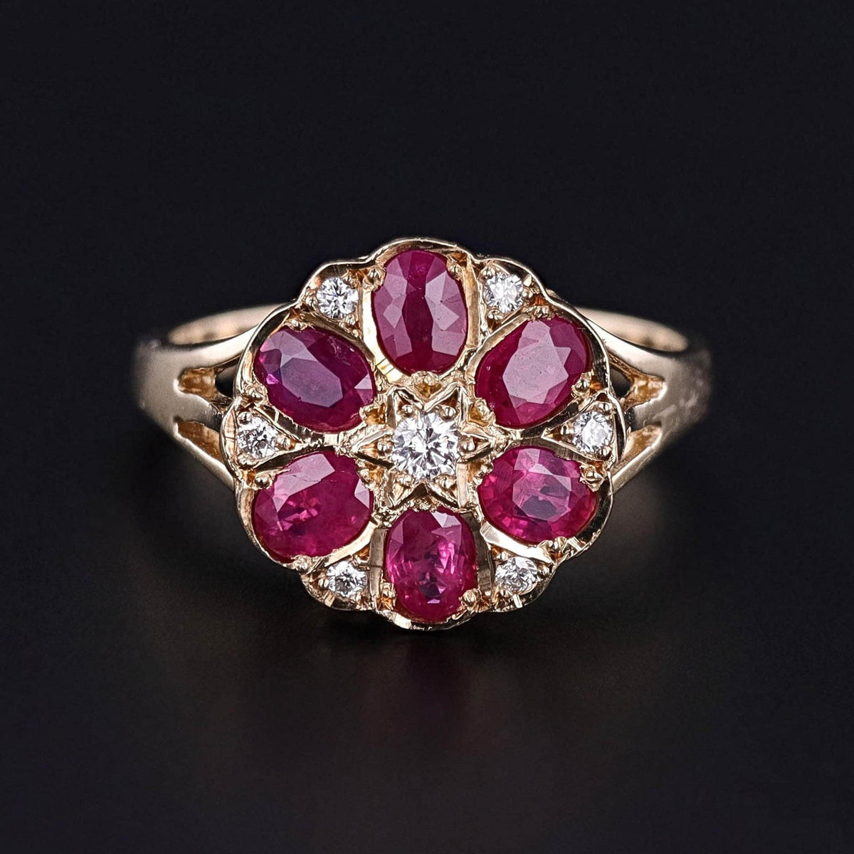Ruby and Diamond Ring of 9ct Gold - Trademark Antiques