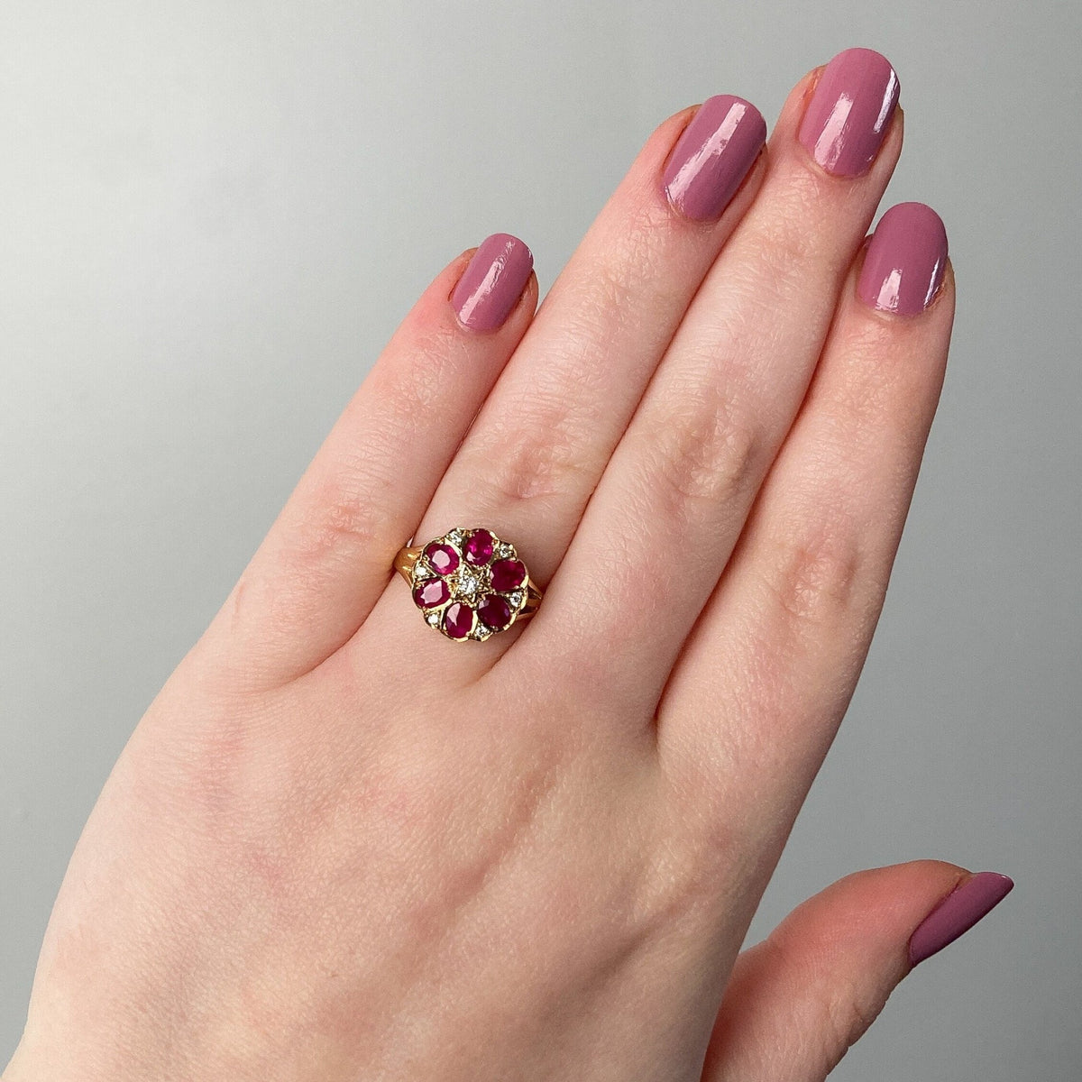 Ruby and Diamond Ring of 9ct Gold - Trademark Antiques