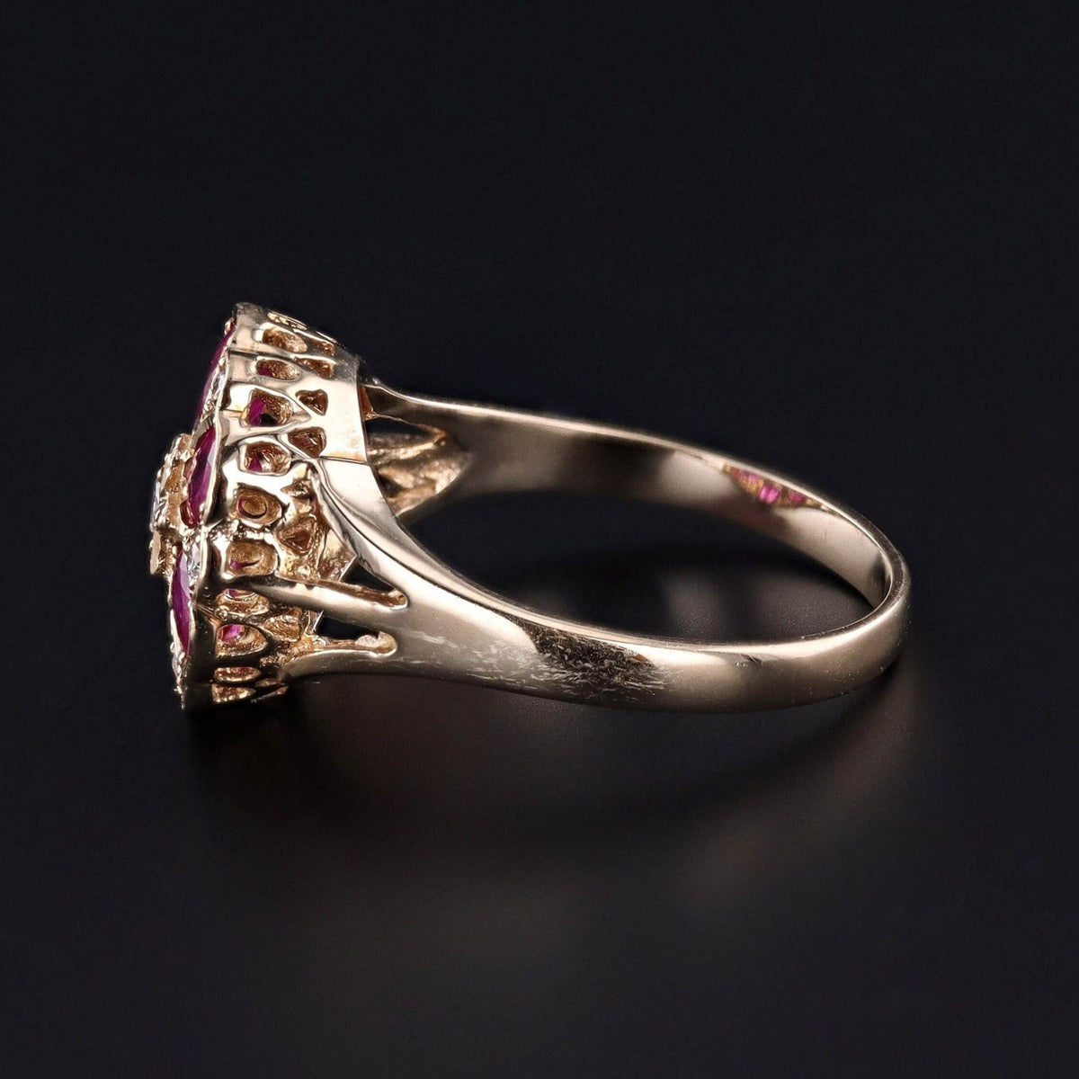Ruby and Diamond Ring of 9ct Gold - Trademark Antiques