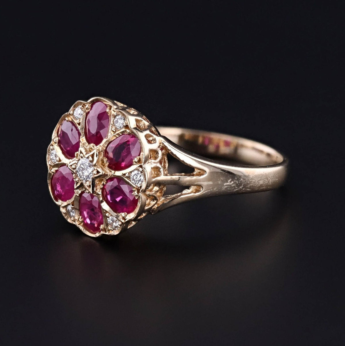 Ruby and Diamond Ring of 9ct Gold - Trademark Antiques
