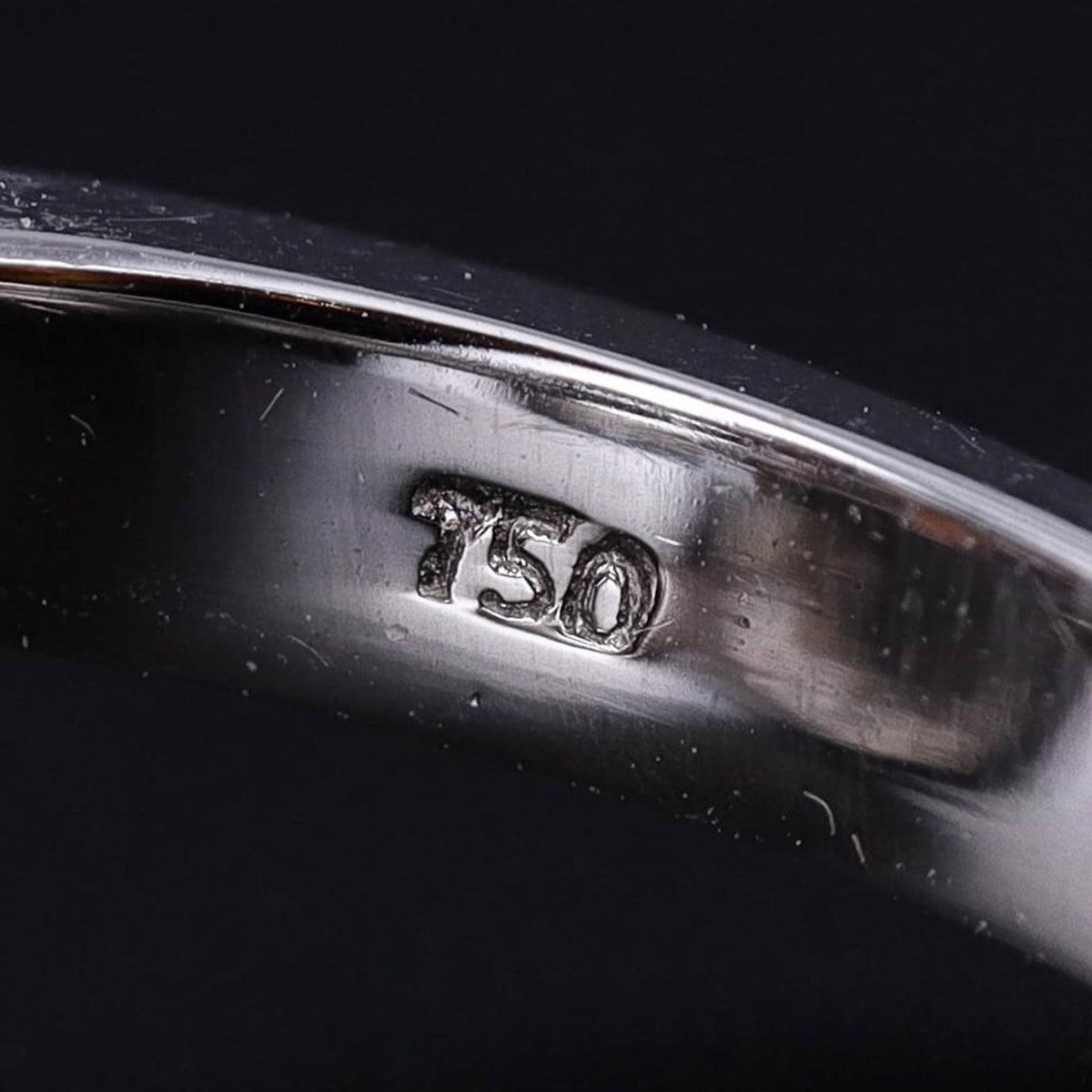 Semi Black Opal and Diamond Ring of 18k White Gold - Trademark Antiques