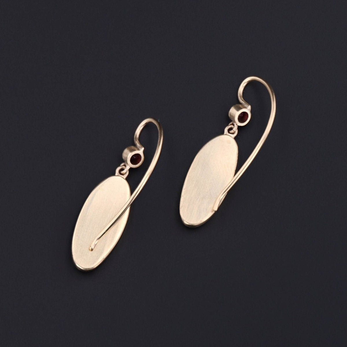 Shibayama Insect with Ruby Conversion Earrings in 14k Gold - Trademark Antiques