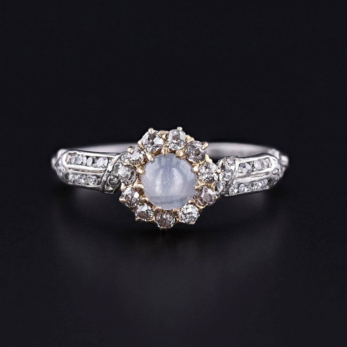 Star Sapphire and Diamond Halo Ring - Trademark Antiques