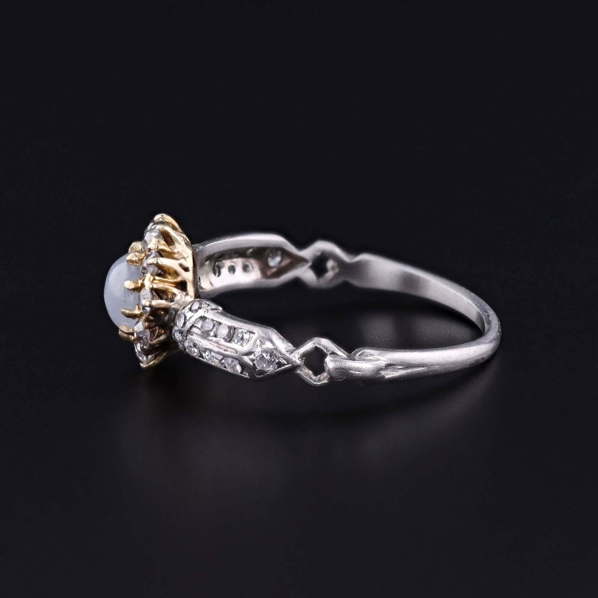 Star Sapphire and Diamond Halo Ring - Trademark Antiques