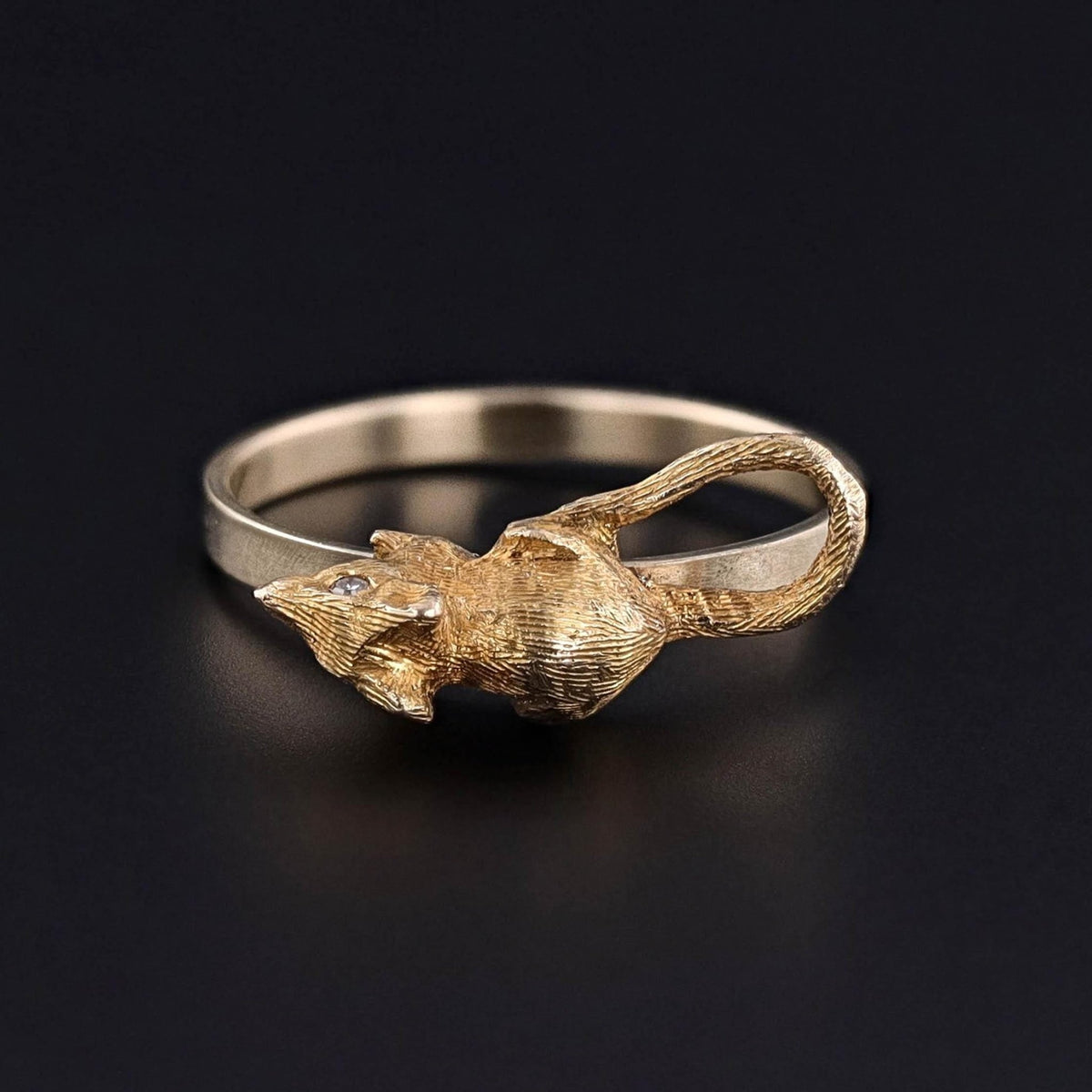 Unique Mouse Ring of 14k Gold - Trademark Antiques