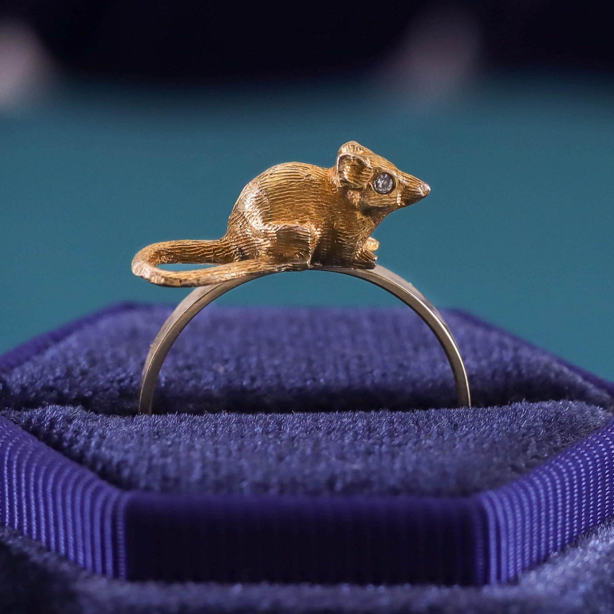 Unique Mouse Ring of 14k Gold - Trademark Antiques