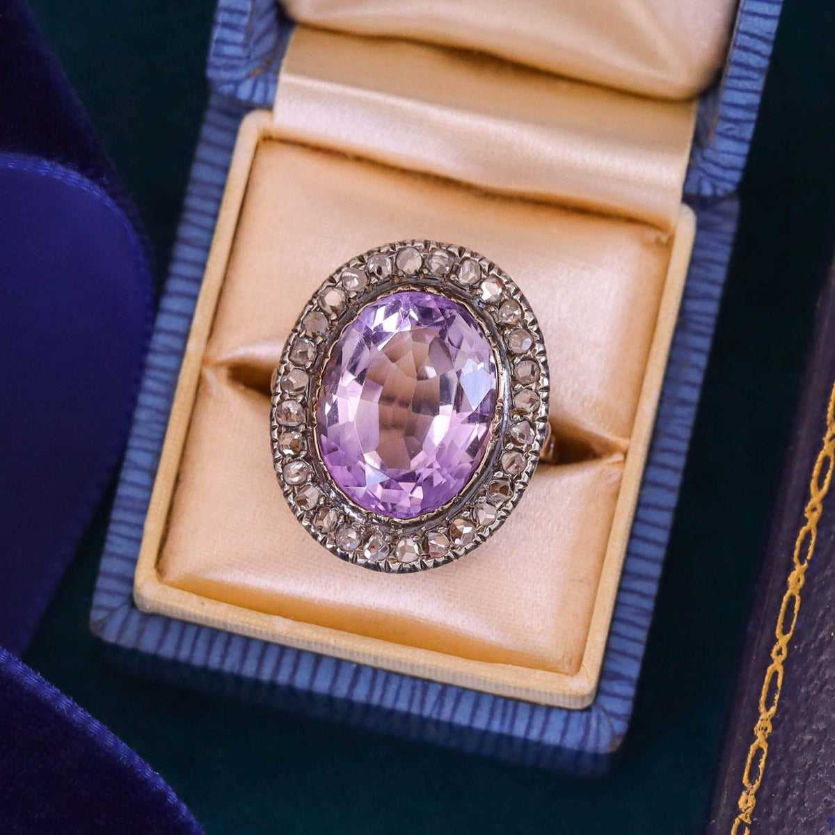 Victorian Amethyst and Diamond Ring of 15ct Gold - Trademark Antiques