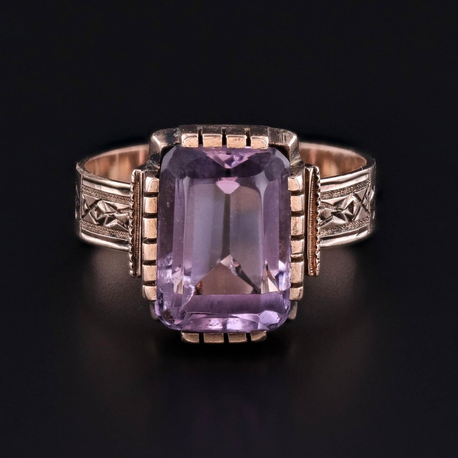 Victorian Amethyst Ring of 8ct Gold - Trademark Antiques