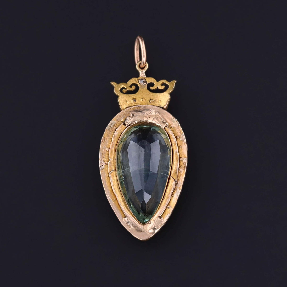 Victorian Aquamarine Pendant of 14k Gold - Trademark Antiques