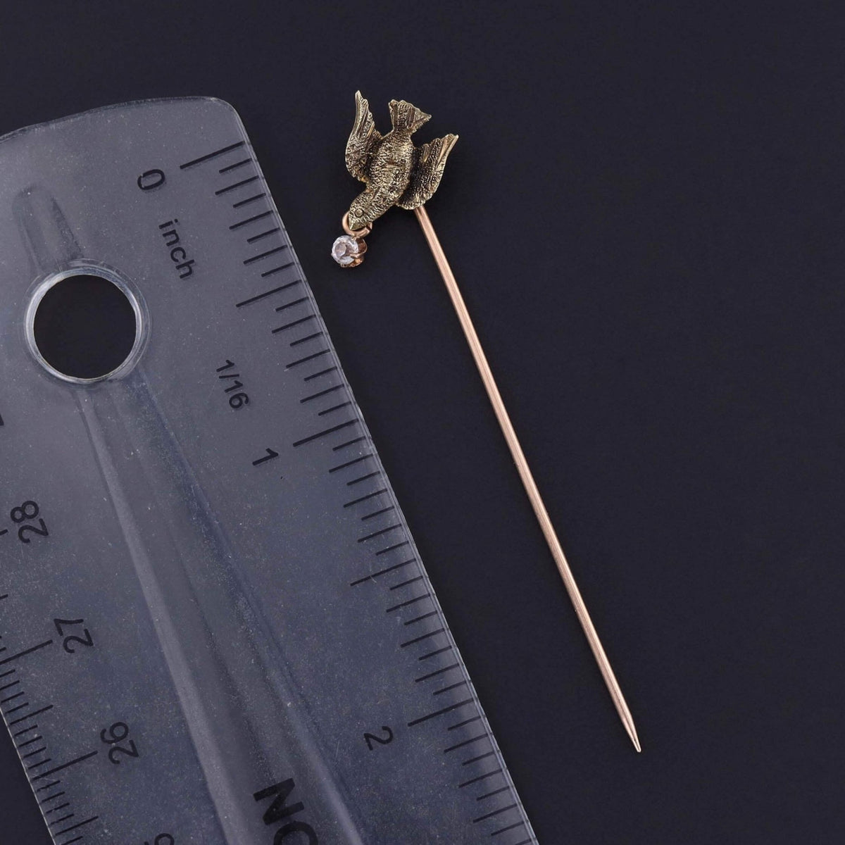 Victorian Bird in Flight Stickpin of 10k Gold - Trademark Antiques