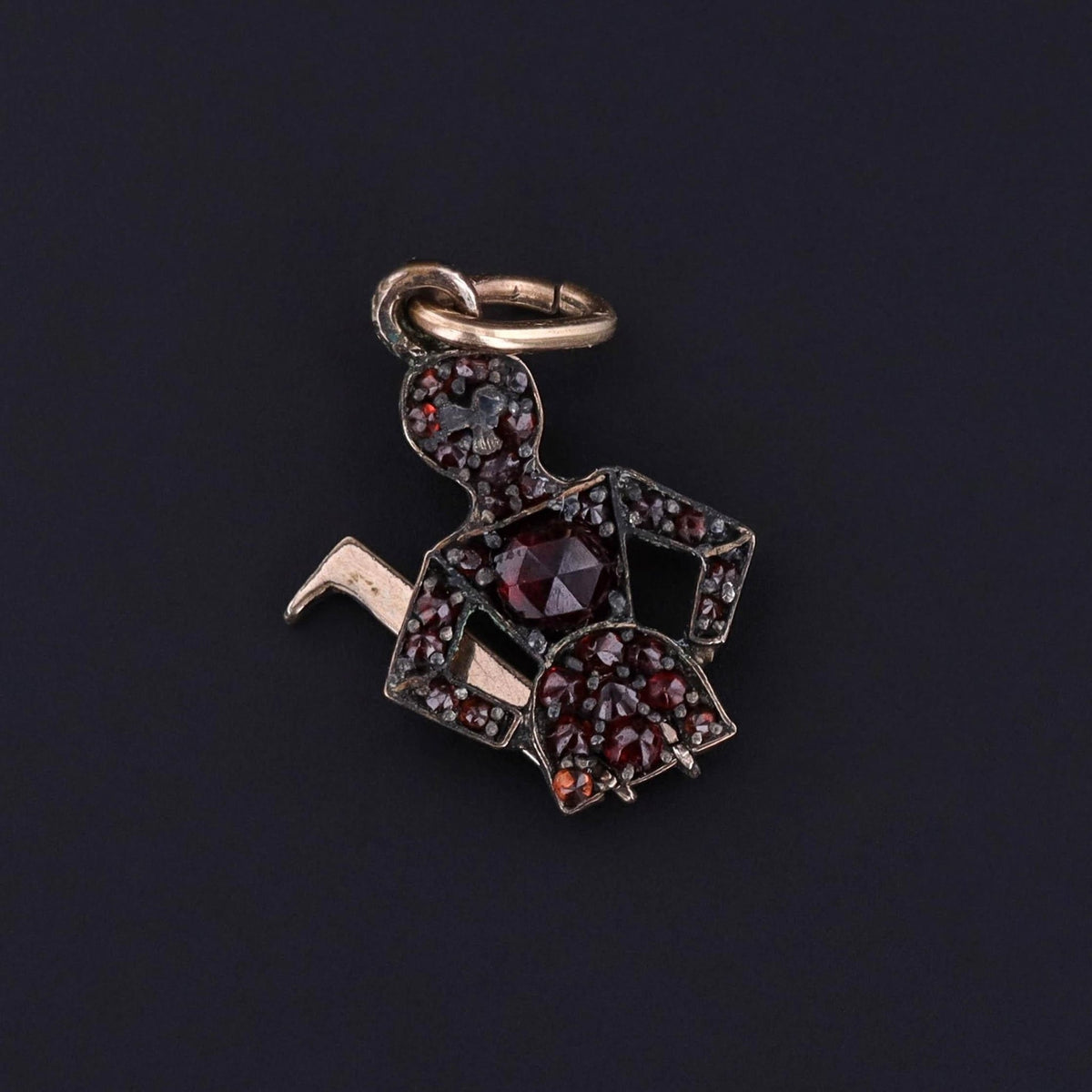 Victorian Bohemian Garnet Person Charm - Trademark Antiques