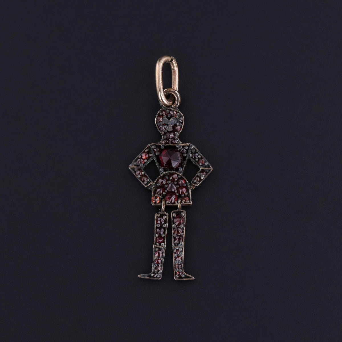 Victorian Bohemian Garnet Person Charm - Trademark Antiques