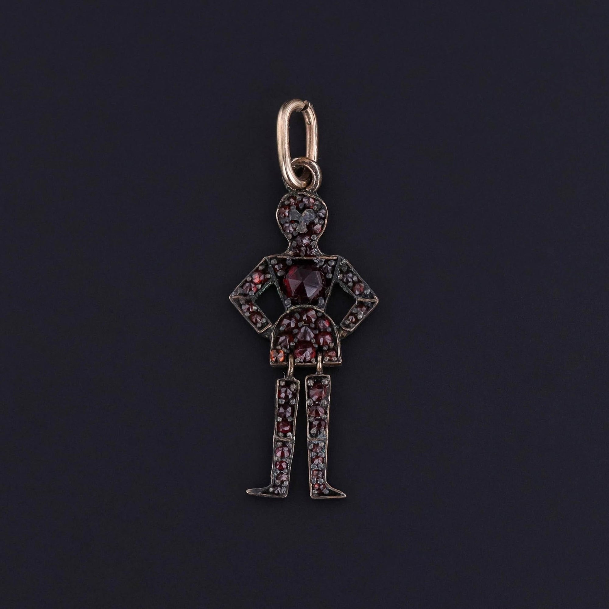 Victorian Bohemian Garnet Person Charm - Trademark Antiques