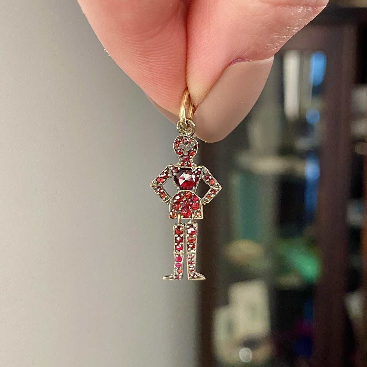 Victorian Bohemian Garnet Person Charm - Trademark Antiques