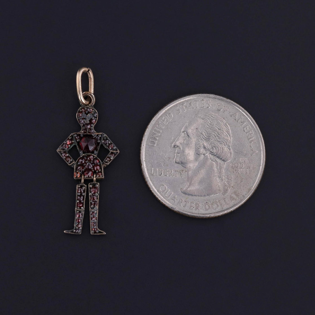 Victorian Bohemian Garnet Person Charm - Trademark Antiques