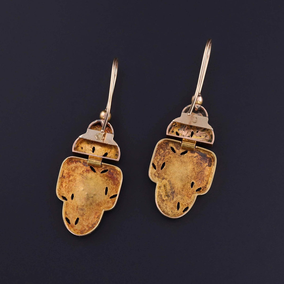 Victorian Butterfly Earrings of 14k Gold - Trademark Antiques