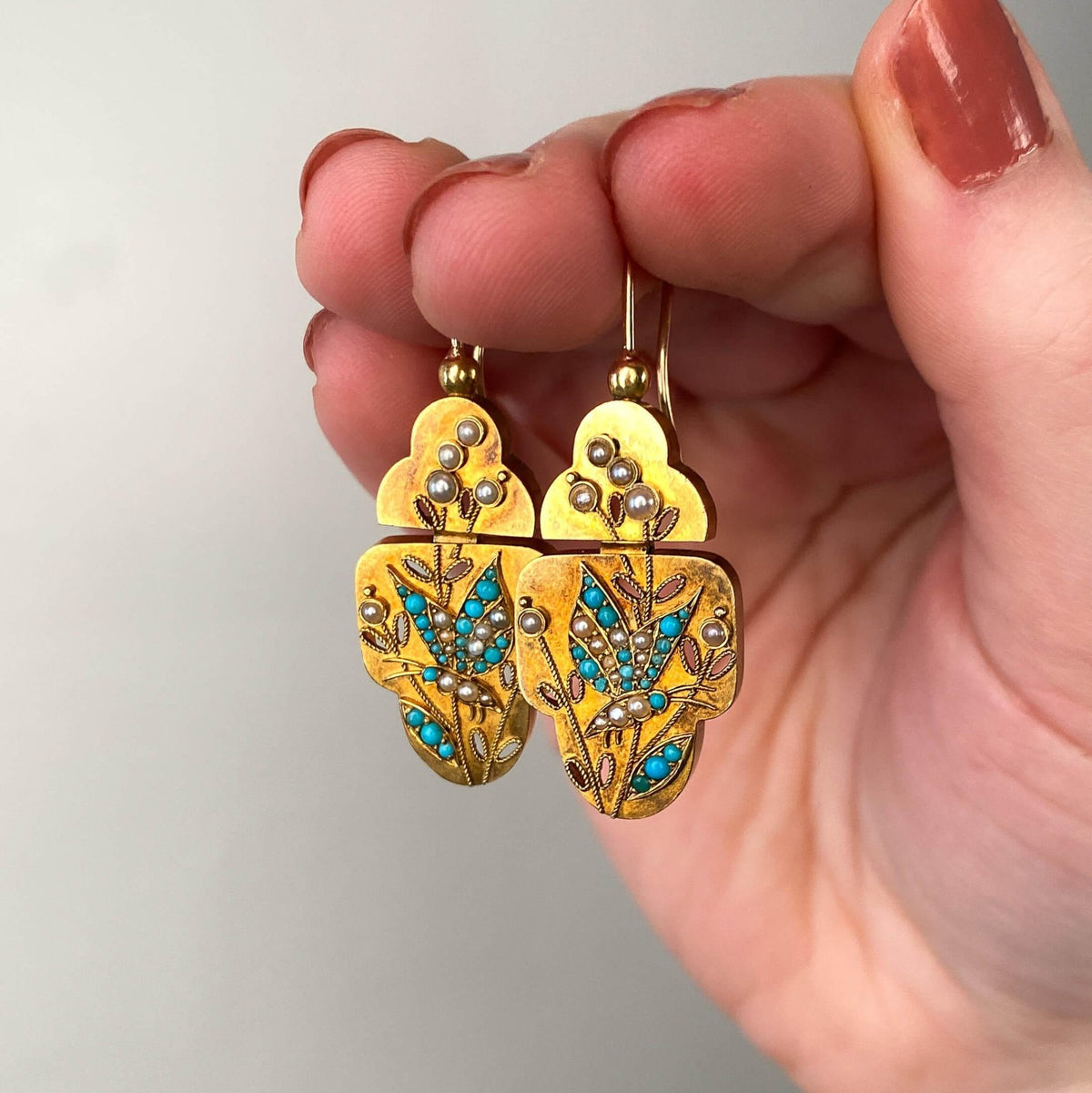Victorian Butterfly Earrings of 14k Gold - Trademark Antiques