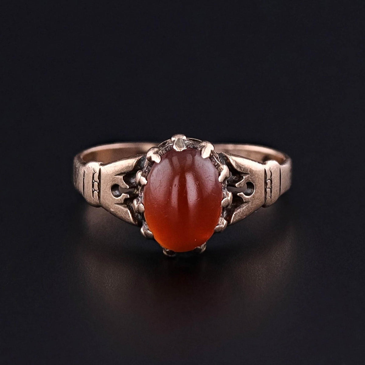 Victorian Carnelian Ring of 10k Gold - Trademark Antiques