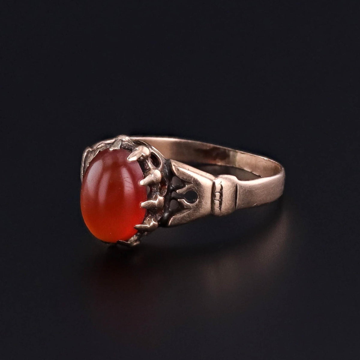 Victorian Carnelian Ring of 10k Gold - Trademark Antiques