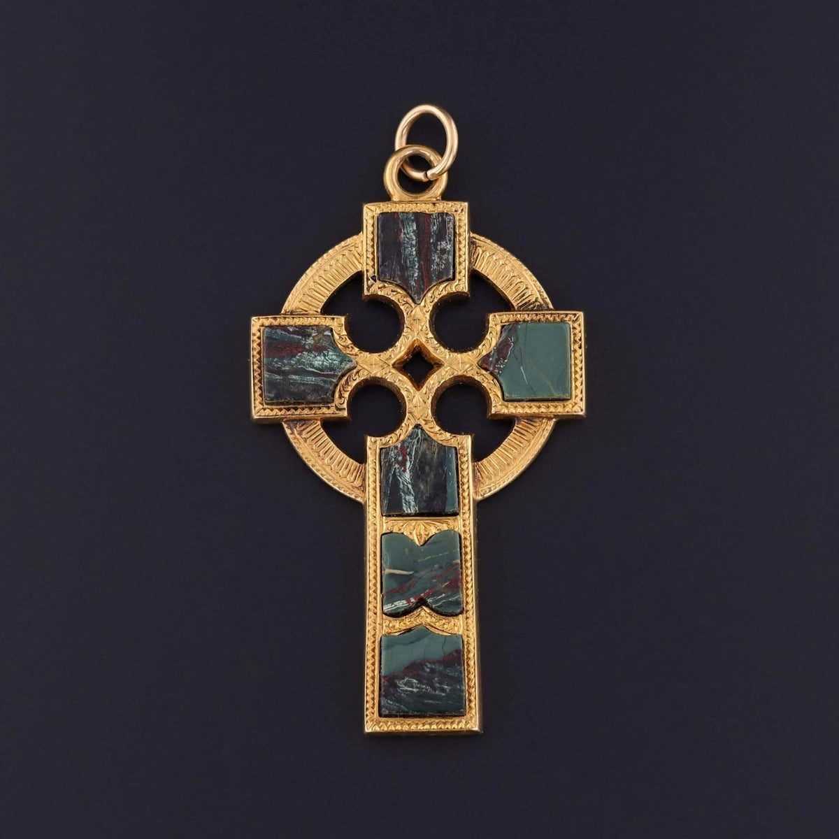 Victorian Celtic Cross Pendant of 14k Gold - Trademark Antiques
