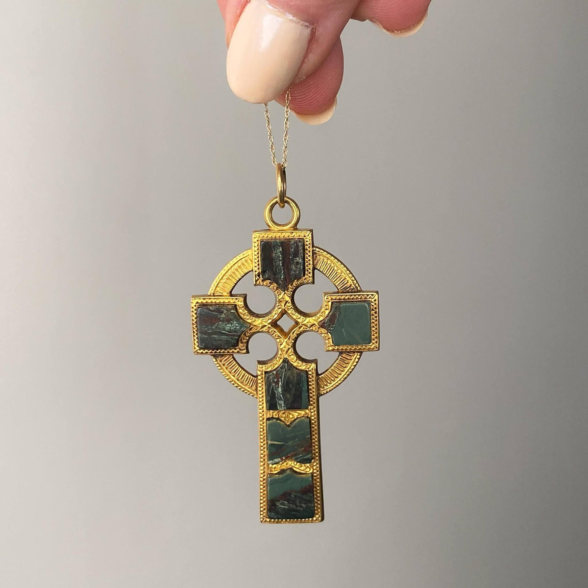 Victorian Celtic Cross Pendant of 14k Gold - Trademark Antiques