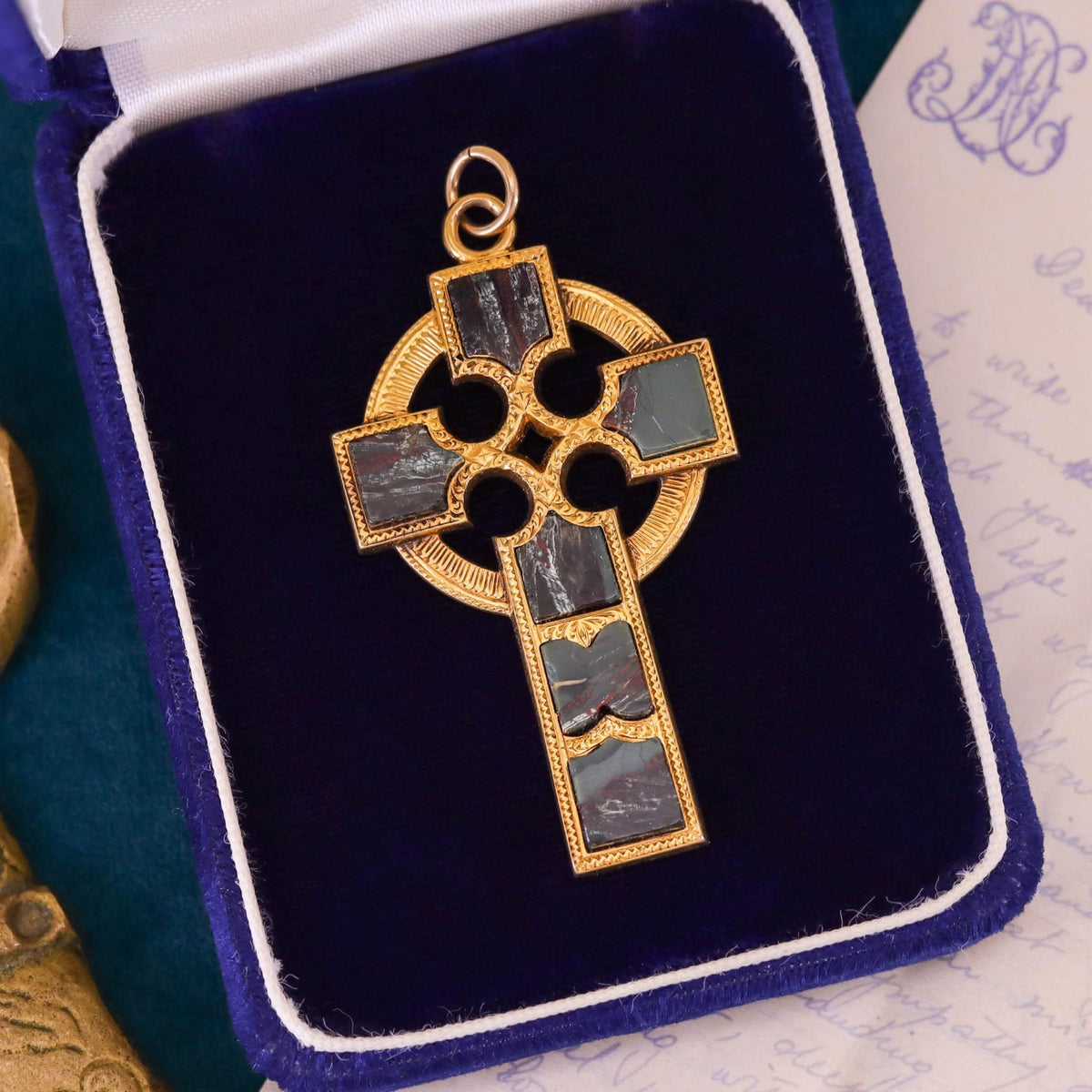 Victorian Celtic Cross Pendant of 14k Gold - Trademark Antiques