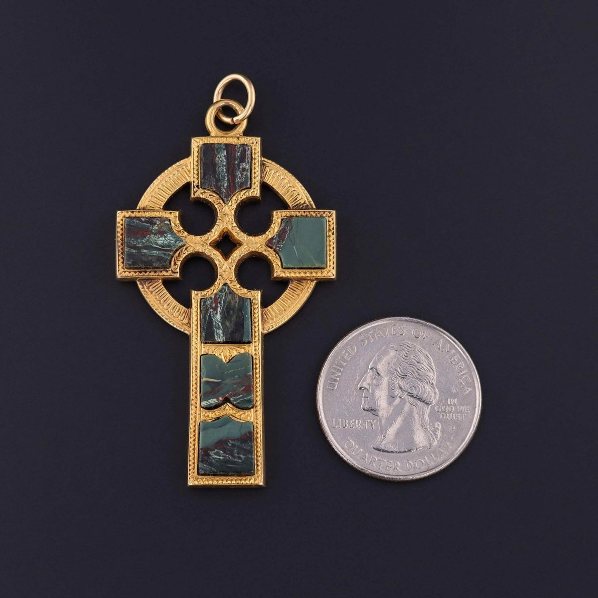 Victorian Celtic Cross Pendant of 14k Gold - Trademark Antiques