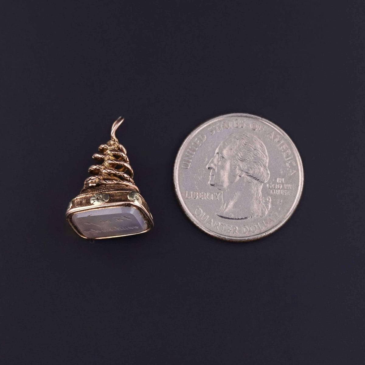 Victorian Coiled Snake Fob Pendant of 18k Gold - Trademark Antiques