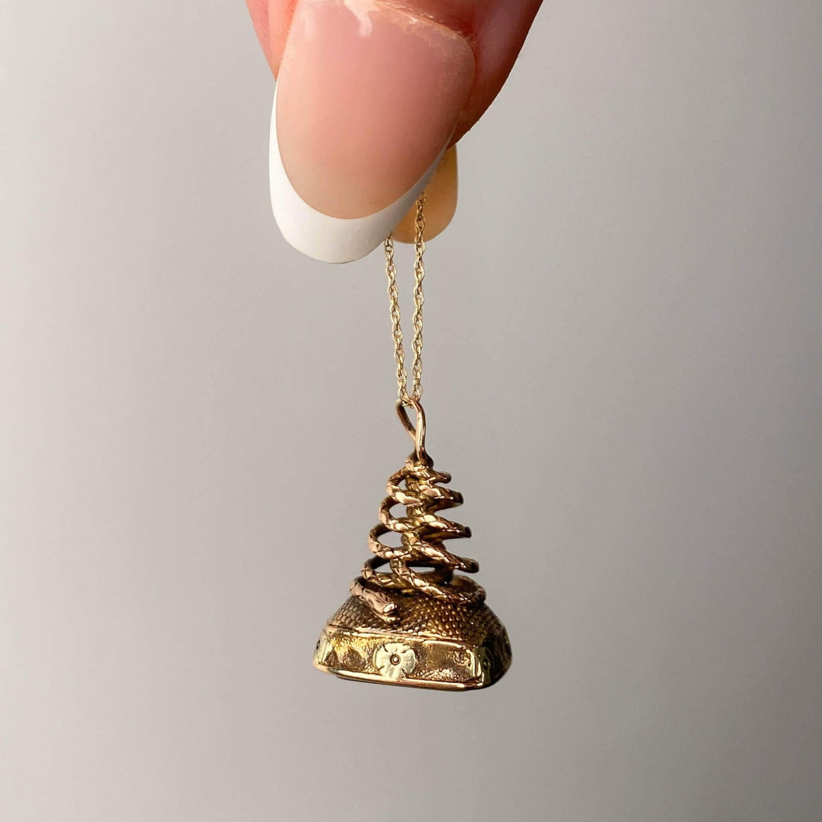 Victorian Coiled Snake Fob Pendant of 18k Gold - Trademark Antiques