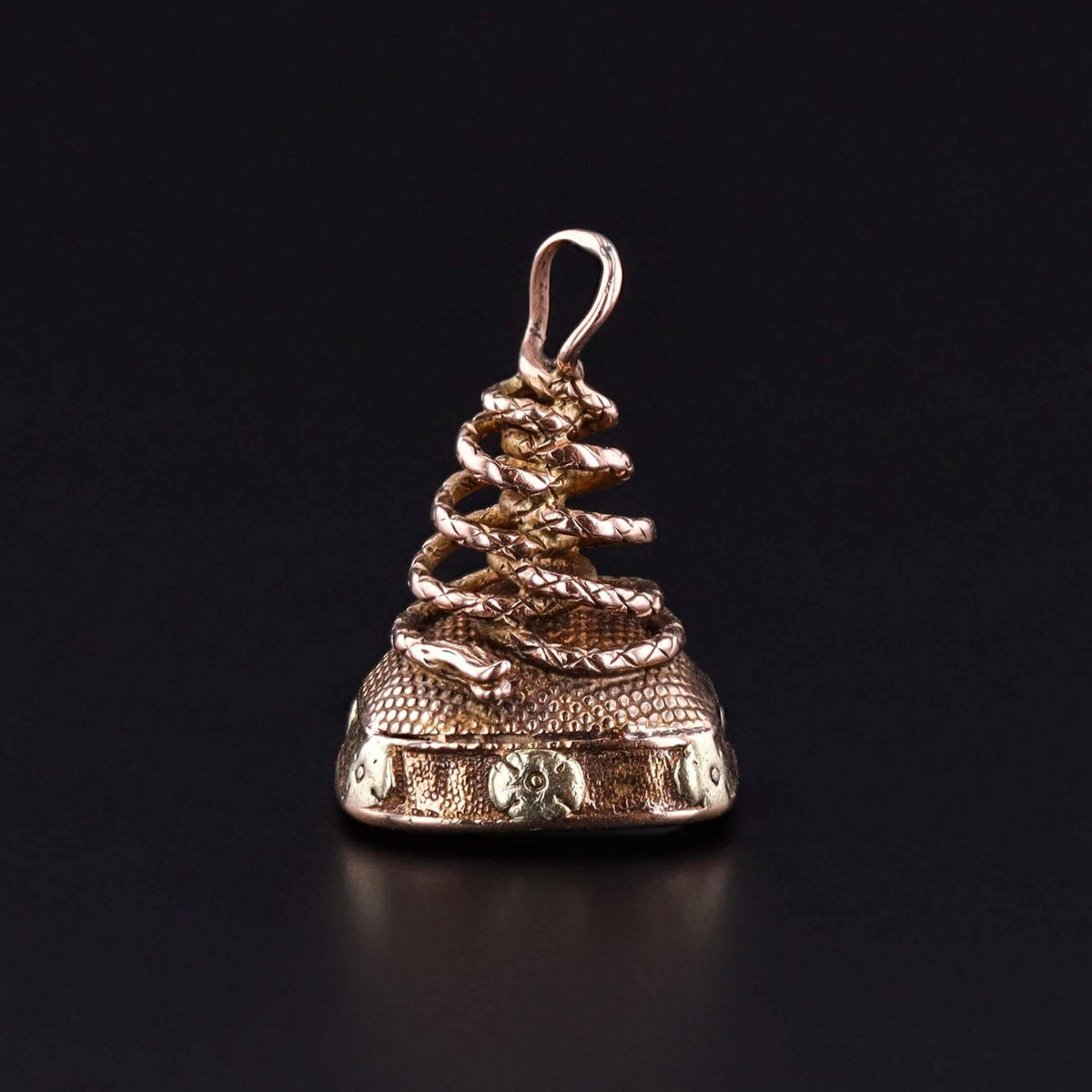 Victorian Coiled Snake Fob Pendant of 18k Gold - Trademark Antiques