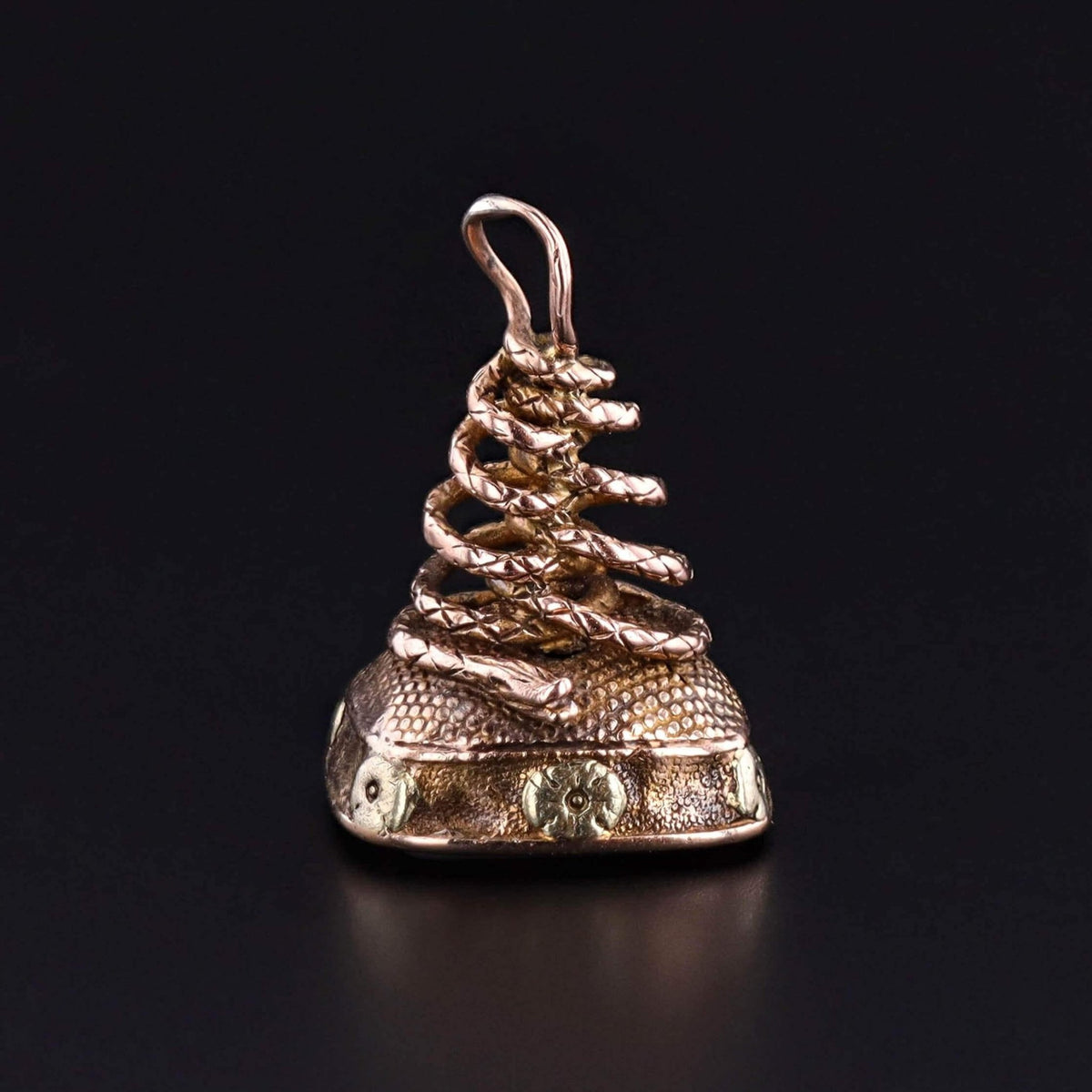 Victorian Coiled Snake Fob Pendant of 18k Gold - Trademark Antiques