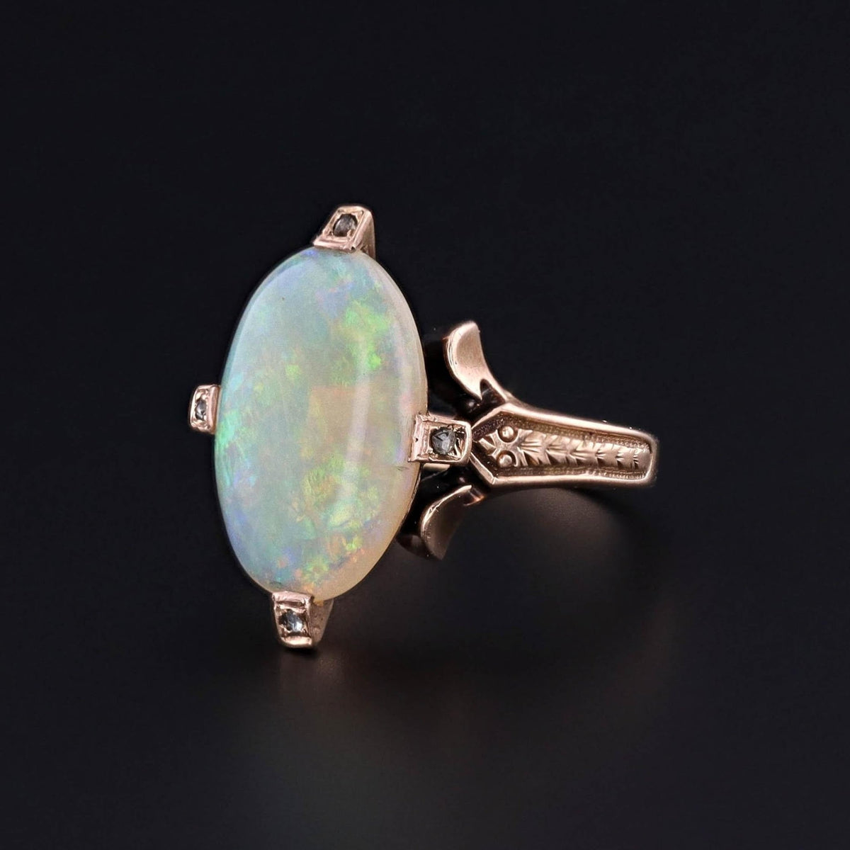 Victorian Crystal Opal Ring of 18k Gold - Trademark Antiques
